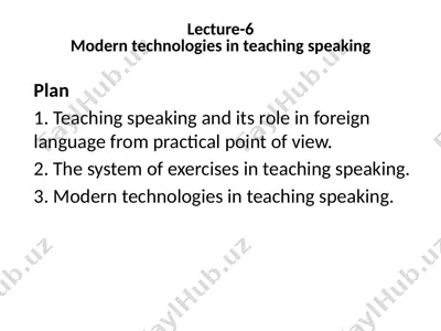 modern technologies in teaching speaking — PPTX