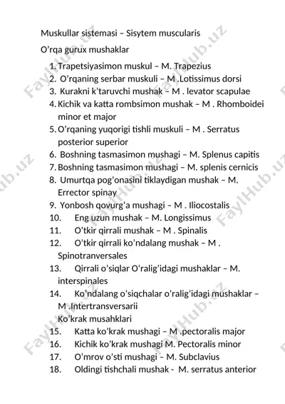 muskullar sistemasi – sisytem muscularis — DOCX