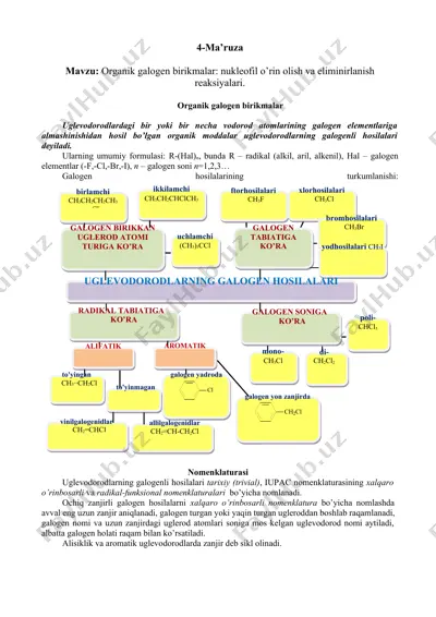 organik galogen birikmalar — DOCX