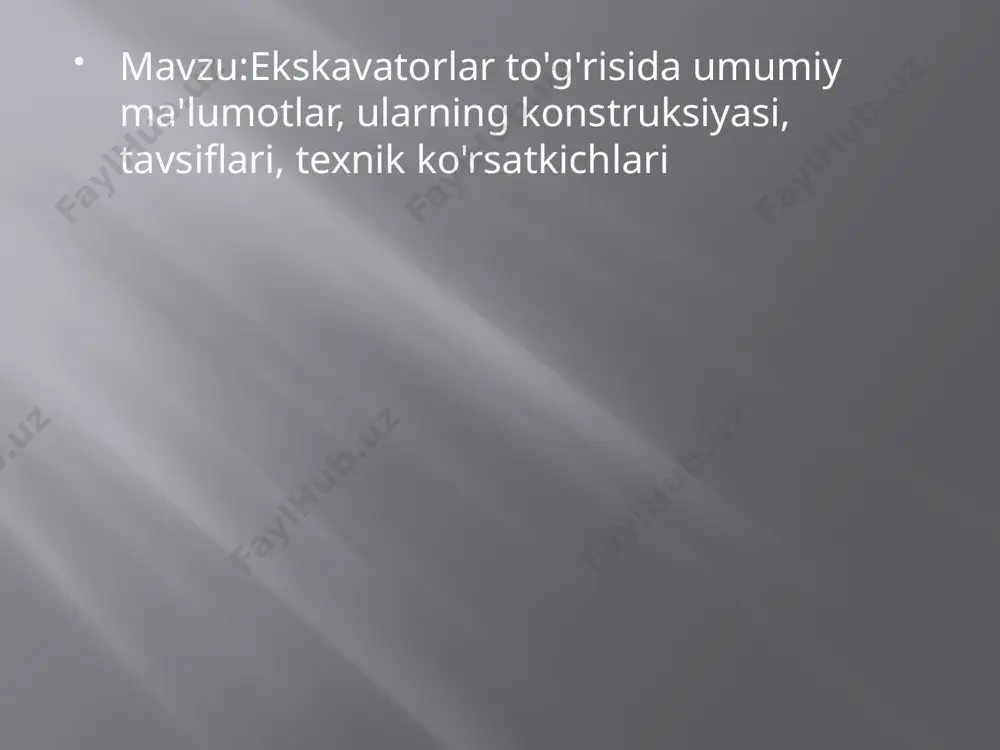 a og‘ir ishlarda. yengil ekskavatorlar: asosan kichik va o‘rta qurilish ishlari uchun mo‘ljallangan. mini ekskavatorlar: tor joylarda ishlash uchun mo‘ljallangan kichik o‘lchamdagi ekskavatorlar. ekskavatorlar shuningdek, quyidagi tavsiflarga ega: gidravlik tizimning kuchi: bu tizimda o‘rnatilgan gidravlik nasoslar orqali kuchlarning uzatilishi, bu esa ekskavatorning ishlash samaradorligini oshiradi. yuk ko‘tarish qobiliyati: ekskavatorning maksimal yuk ko‘tarish qobiliyati uning qanchalik kuchli ishlashini belgilaydi. ekskavatorlarning texnik ko‘rsatkichlari quyidagi parametrlar orqali aniqlanadi: maksimal qazish chuqurligi: bu ekskavatorning kovshining erga kirish chuqurligini bildiradi. boomning uzunligi: bu ekskavatorning bo‘yi va u bilan ishlash imkoniyatini belgilaydi. yuk ko‘tarish qobiliyati: ekskavatorning eng yuqori yuk ko‘tarish qobiliyati uning ish samaradorligini belgilaydi. ishlash tezligi: ekskavatorning maksimal tezligi va uning harakatlanish imkoniyatlari. misollar katta ekskavatorlar: cat 390f — 370 ot kuchiga ega bo‘lgan, 90 tonna gacha yuk ko‘tarish qobiliyatiga ega ekskavator. bu turda qazish chuqurligi 8,5 metr va yuk ko‘tarish qobiliyati 10 tonnadan ortiq. mini ekskavatorlar: kubota kx080-4 — 80 ot kuchiga ega, 8 …