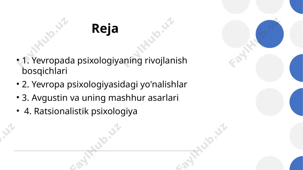 libosning, xastalik - salomatlikning, zulmat - yorugmikning yo‘qligidan darak berganidek, yovuzlik ezgulikning yo‘qligini bildiradi. - 0 ‘zgalar seni olqishlaganda, sen o‘zingdan nafratlan. seni sen orqali harakat qilmoqchi bollganlar olqishlaydi avgustin avreliy. oqchi bomganlar olqishlaydi. avgustin avreliy. avgustin 354-yilda shimoliy afrikadagi tagast shahrida tug‘ilgan. uning onasi xristian otasi esa majusiy edi. avgustinning o'smirligi karfagenda qayg‘usiz o ‘tgan. avgustin ulg'aygach, karfagendagi notiqlik maktabida uch yil davomida tahsil oldi. ana shu vaqt ichida u tsitseronning falsafiy qarashlarini katta qiziqish bilan o'rgangan. avgustin 375-yildan boshlab 8 yil davomida notiqlik san’ati bo‘yicha talabalarga saboq berdi. 384-yilda u italiyaga yom oldi va milan shahridagi notiqlik maktabida muallimlik qildi. bu yerda nasroniylik diniga kirib, uni chuqur o'rganishga kirishdi. 388-yili avgustin afrikaga qaytib, oradan uch yil o'tgach, o‘zini butkul diniy ilmlarni o'rganishga bag‘ishladi va ko‘p vaqt o'tmay gippon shahrining yepiskopi valeriy homiyligi ostida ruhoniylikni qabul qildi. 395-yii yepsikop valeriyning omimidan so‘ng, avgustin gippondagi yepiskoplik kafedrasiga yetakchilik qilib, 34-yil …