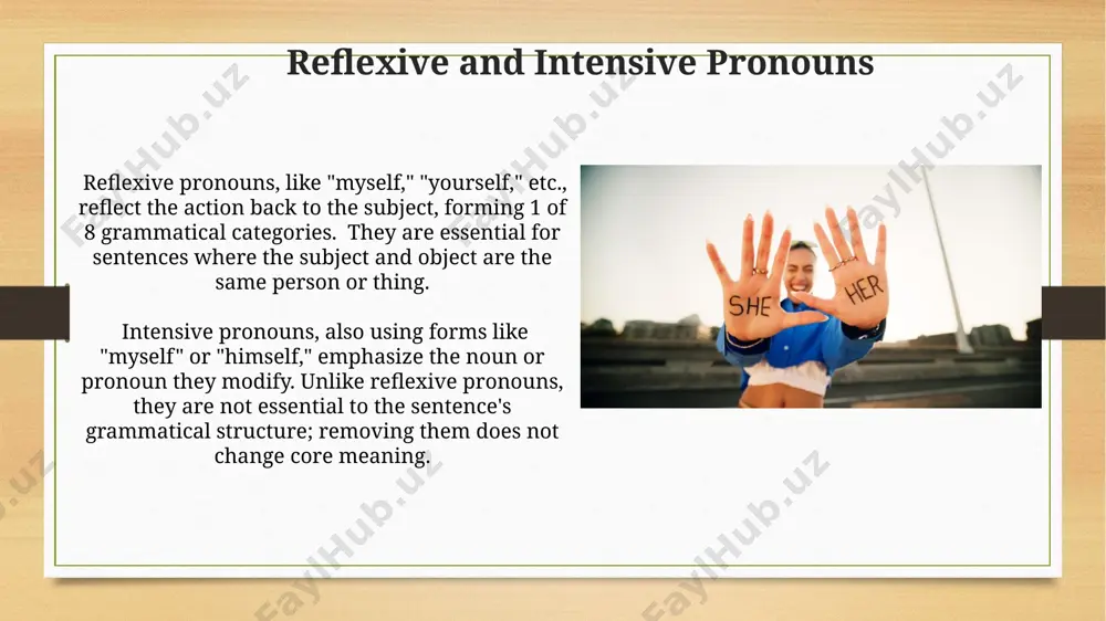 for example, using "me" instead of "i" in "between you and i" demonstrates a misunderstanding of subjective versus objective case. pronoun-antecedent agreement issues arise when the number (singular or plural) and gender of the pronoun don't match its antecedent. for example, using "his" when referring to a group containing both males and females creates gender bias and grammatical inaccuracy. thank you for your attention @taqdimot_robot image7.jpg image8.jpg image9.jpg image10.jpg image11.jpg image12.jpg image13.jpg image14.jpg image15.jpg image16.jpg image17.jpg image18.jpg image3.png image4.png