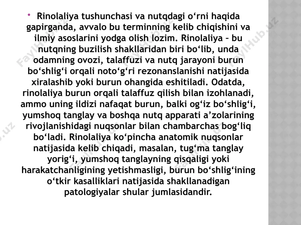 a, homila rivojlanishining dastlabki uch oyida yuz, bosh miya, ichki organlar, asab tizimi kabi muhim tuzilmalar shakllanadi. shu davrda yuzaga keladigan turli patologik omillar bola salomatligiga, tug‘ma nuqsonlarning paydo bo‘lishiga sabab bo‘lishi mumkin. shuning uchun tug‘ma omillarni o‘rganish, ularning oldini olish choralarini ko‘rish va oqibatlarini yumshatish bugungi tibbiyot va pedagogika fanlarida dolzarb masala hisoblanadi. homiladorlik davrida ona organizmiga turli infeksiyalar ta’sir qilishi bolaning sog‘lom tug‘ilishiga xavf tug‘diradi. masalan, qizamiq, qizilcha, toksoplazmoz, gripp kabi infeksiyalar homilaga katta zarar yetkazadi. ayniqsa, qizilcha virusi homila rivojlanishining ilk davrida ona organizmiga tushsa, bolaning ko‘rish, eshitish, yurak faoliyatida jiddiy tug‘ma nuqsonlar paydo bo‘lishi mumkin. bu infeksiya homiladorlikning birinchi trimestrida uchrasa, homilada turli deformatsiyalar, rivojlanishdan ortda qolish holatlari yuzaga keladi. shuningdek, toksoplazmoz infeksiyasi homilaning markaziy asab tizimiga ta’sir qilib, bolaning aqliy rivojlanishida orqada qolish, eshitish va nutq apparati nuqsonlariga olib kelishi mumkin. gripp va boshqa respirator infeksiyalar ham ona organizmida yuqori harorat, intoksikatsiya keltirib chiqarib, homilaning …