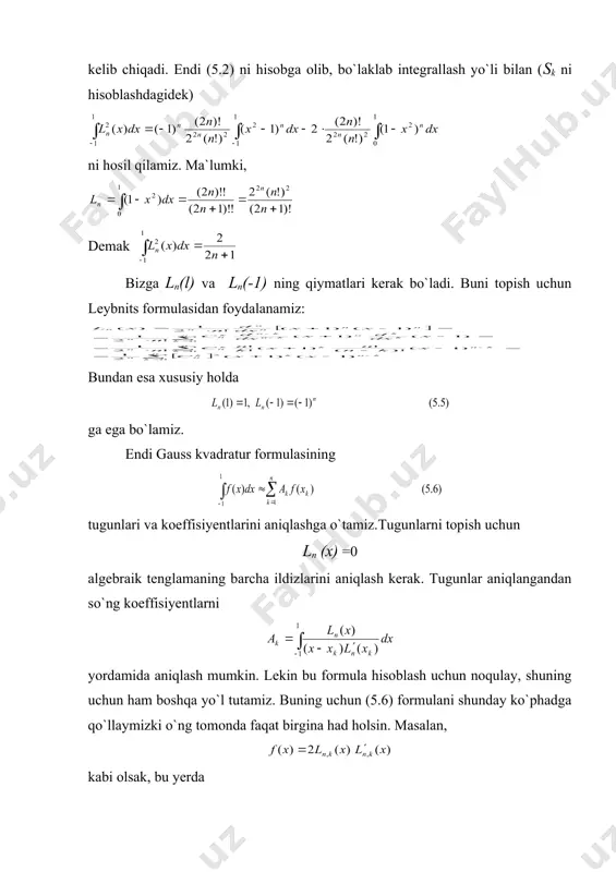 ò - ¢ = p q q q 0 cos cos ) ( 1 d x n x t a k k n k ò - - ¢ = p p q q q d x n x t a k k n k cos cos ) ( 2 1 n n n j n j j ,..., 2 , 1 , 0 ... , 2 , 1 , 2 1 2 + - + - = - = p q k x n f - = q q q cos cos ) ( ) , 1 ( n j j = = q q ¹ ) ( k n x t ¢ ) ( q f j j q q - = + - 1 ) ( ) ( 1 j j f f q q = + - n x t n n f n n f n …