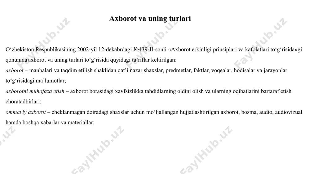 qa tovarga almashtirish mumkin bo‘lgan maxsus tovar belgisi sifatida tez-tez ishlatilmoqda. shu bilan birga axborotning bahosi ko‘p hollarda uning o‘zi joylashgan kompyuter tizimining bahosida bir necha yuz va ming barobarga oshib ketmoqda. shuning uchun tamomila tabiiy holda axborotni unga ruxsat etilmagan holda kirishdan, qasddan o‘zgartirishdan, uni o‘g‘irlashdan, yo‘qotishdan va boshqa jinoiy harakatlardan himoya qilishga kuchli zarurat tug‘iladi. ammo, jamiyatning avtomatlashtirishni yuqori darajasiga intilishi uni foydalaniladigan axborot texnologiyalarning xavfsizligi saviyasiga bog‘liq qilib qo‘yadi. axborot xavfsizligi tushunchasi va axborot xavfsizligini ta’minlash usullari axborotning muhimlik darajasi qadim zamonlardan ma’lum. shuning uchun ham qadimda axborotni himoyalash uchun turli xil usullar qo‘llanilgan. ulardan biri – sirli yozuvdir. undagi xabarni xabar yuborilgan manzil egasidan boshqa shaxs o‘qish imkoniga ega bo‘lmagan. asrlar davomida bu san’at – sirli yozuv jamiyatning yuqori tabaqalari, davlatning elchixona rezidensiyalari va razvedka missiyalaridan tashqariga chiqmagan. faqat bir necha o‘n yil oldin hamma narsa tubdan o‘zgardi, ya’ni axborot o‘z qiymatiga ega bo‘ldi va keng …