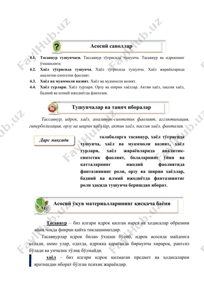 ta'savvurlar va hayollar — DOCX