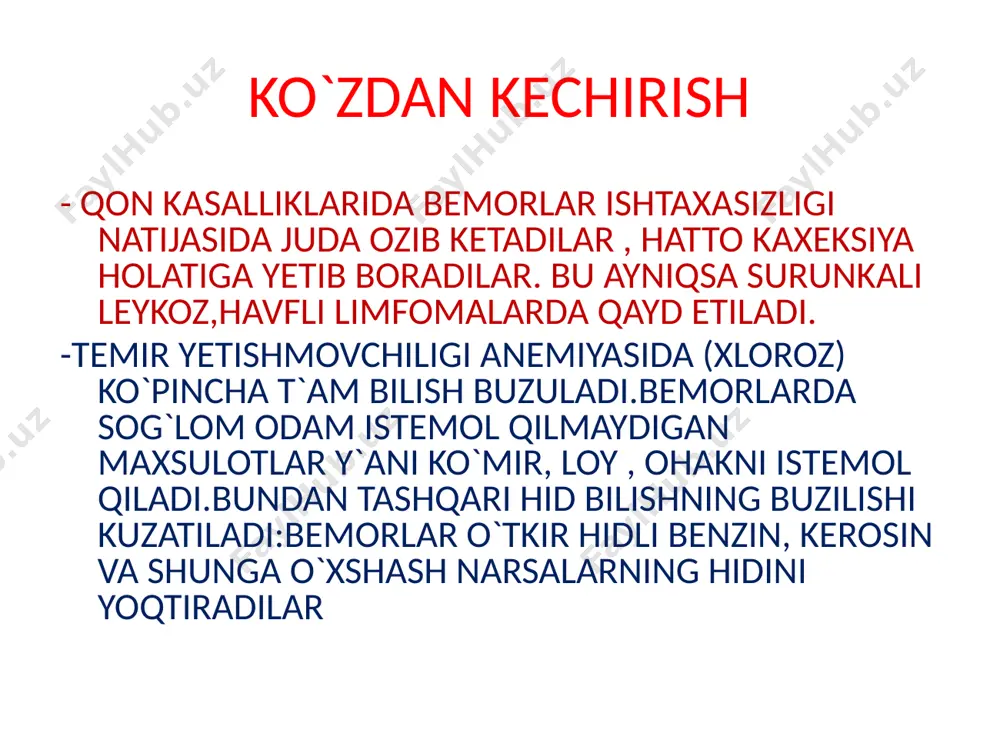 qonkasaligi bilan kasallangan bemorlarni surishtirish vatekshirish usullari - Page 5