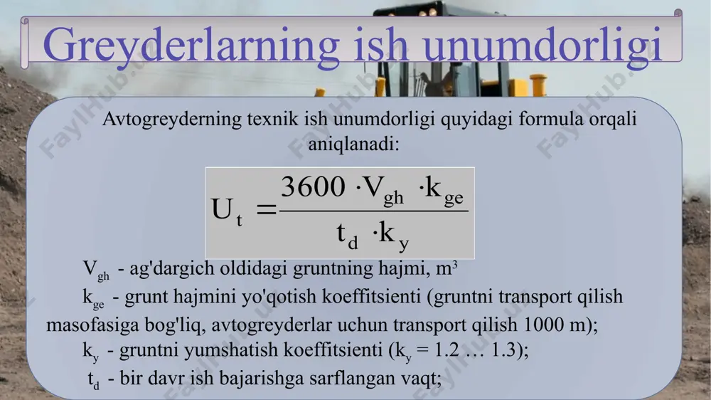 greyderlar ish unumdorligini oshirishning tashkiliy, texnologik usullari 2 - Page 5