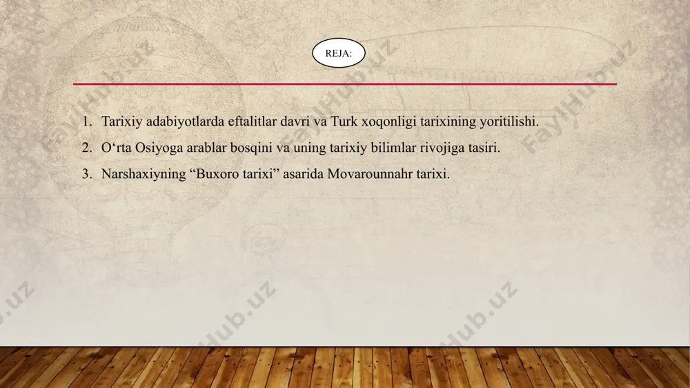 ri tarixi" asari ham asosiy manba hisoblanadi. eftalitlar tarixi bilan shug‘ullanuvchilar ko‘pchilikni tashkil etsada, ularning etnik tarkibi, tabiati haqida nuqtai nazar mavjud emas. eftalitlar turli tillarda turlicha nomlanadi: kitoblarda e-da yoki i-da, armanlarda - xeptal, idal, tetal, arablarda - xaytal, yaftal, yunonlarda - adel, eftalit, suriya manbalarida - abdel, eftalit, o‘rta fors tilidagi manbalarda - eftal, xeftal, tojik-fors tilidagi manbalarda - xetal, xaytal. xitoy manbalarda eftalitlarning kelib chiqishi haqida juda ko‘p tahminlar bor, lekin ular bir-biriga qarama-qarshidir. xitoy manbalaridagi ma’lumotlarni quyidagi guruhlarga bo‘lish mumkin: eftalitlar - yuechjilarni bir tarmog‘i; eftalitlar - gaogyuy turk qabilalarini bitta bo‘lagi; v) eftalitlar - geshi (turfon) qabilalaridan kelib chiqqan; g) ular qang‘ vorislaridir. vi asr o‘rtalariga kelib, markaziy osiyoda yirik ko‘chmanchilar davlati - turk xoqonligi tarkib topdi (551-744 yillar). bu davlatning hududi koreyadan to kora dengiz bo‘yigacha, o‘rta osiyo va xitoyni ham o‘z ichiga olar edi. bu davrga oid ma’lumotlar etarli, biroq ular bir-biriga qarama-qarshi …