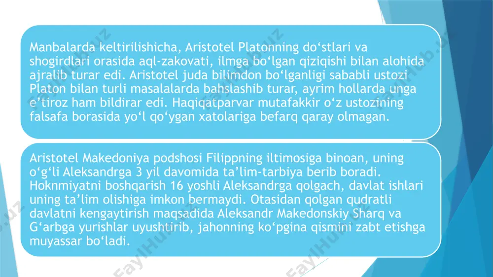 aristotelning xayoti, faoliyati va asarlari mavzusidagi taqdimot - Page 5