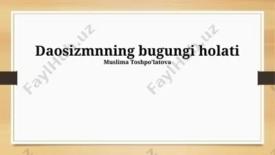 daoizmning bugungi holati — PPTX