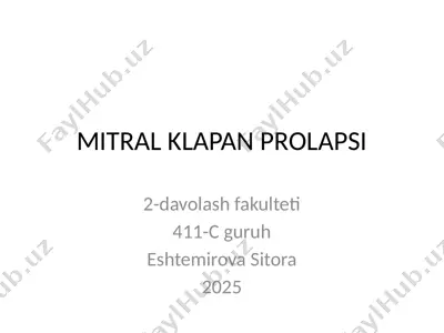 mitral klapan prolapsi — PPTX