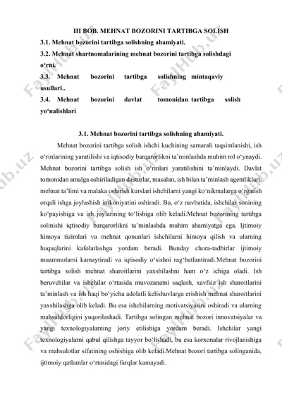 mehnat bozorini tartibga solish — DOCX