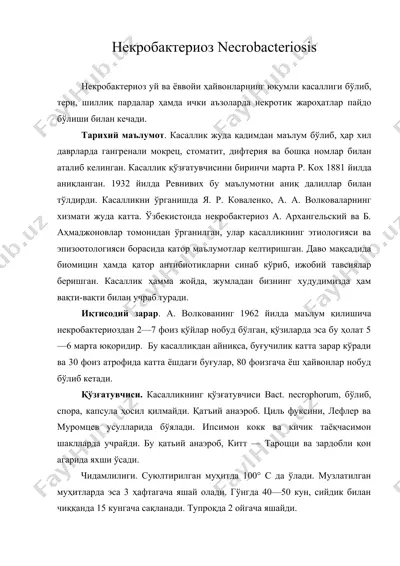 некробактериоз necrobacteriosis — DOC