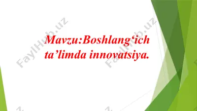 innovatsiya in boshlang'ich ta'limda — PPTX