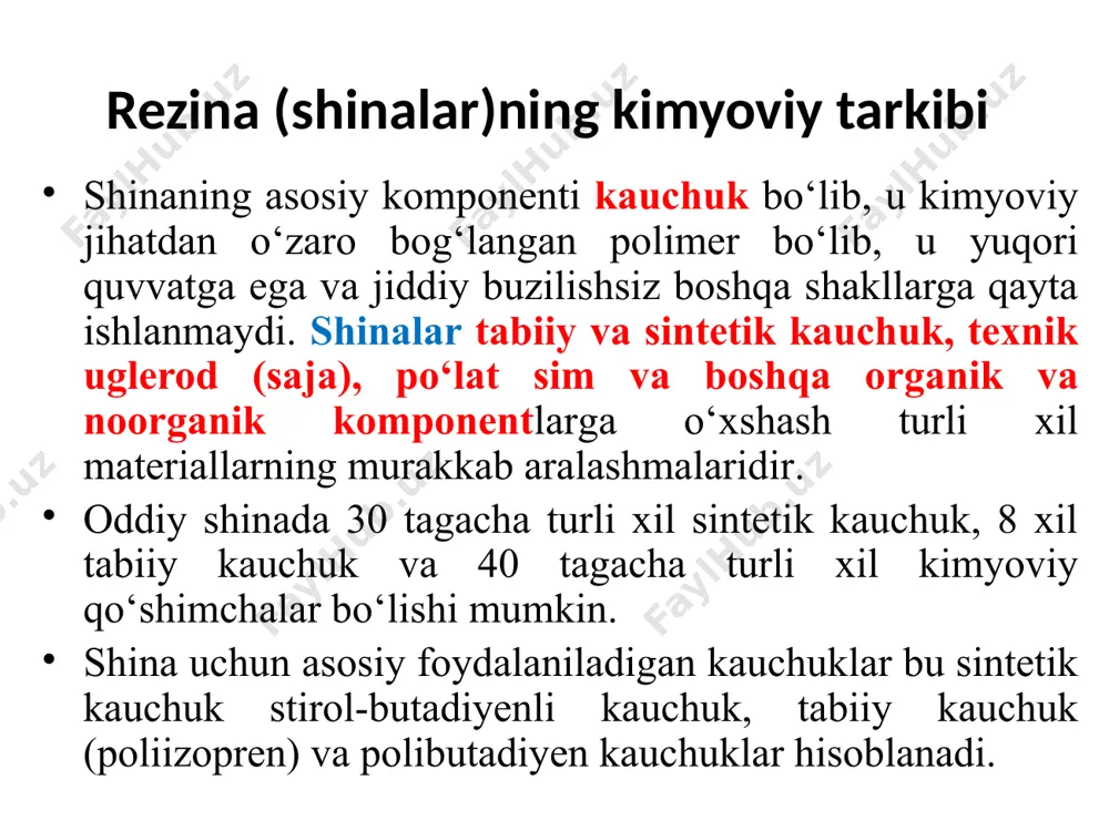 , avtoshina chiqindilari termik qayta ishlash jarayonlari oz miqdordagi havo mavjud bo‘lganda amalga oshiriladi. oxir-oqibat, bu qisman gazifikatsiyaga olib keladi. aytishimiz mumkinki, piroliz tizimning ichki (markaziy) zonasida sodir bo‘ladi. bu jarayonlar ko‘pincha “kvazi-piroliz” deb ta’riflanadi. avtoshina chiqindilarini termik qayta ishlash jarayonida ko‘plab reaksiyalar sodir bo‘ladi, masalan: suvsizlanish (obezvojivanie), kreking, izomerizatsiya, degidrirlash, aromatizatsiya va kondensatsiya. bunday reaksiyalar natijasida gaz, bug‘, suyuqlik va qattiq qoldiqga o‘xshash mahsulotlar hosil bo‘ladi. havosiz sharoitda ishlatilgan avtomobil shinalarni piroliz qilish tajriba qurilmasi sxemasi: 1 – reaktor; 2 – sovutgich; 3 – kondensat yig‘gich; 4 – gaz soati; 5 – avtotransformator; 6 – termopara. jihozning asosiy qismi zanglamaydigan metall (po‘lat) reaktordan iborat bo‘lib uzunligi 100 sm sig‘imi 2 kg. reaktor (1) laborotoriya avtotransformatori (latr) tomonidan boshqariladigan o‘zgaruvchan elektr toki bilan ishlaydigan pech yordamida isitildi. reaktor ichidagi harorat termopara (6) yordamida o‘lchandi. reaktorga uglerodvodorodli chiqindilar maydalangan avtomobil shina bo‘lakchalari va plastmassa chiqindi bo‘lakchalari alohida-alohida yuklandi, reaktor qopqoq bilan …
