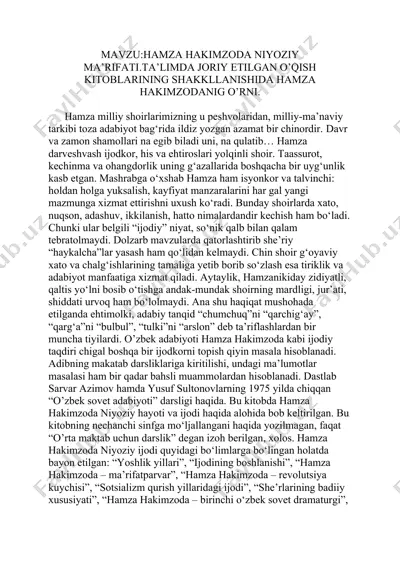hamza hakimzoda niyoziy ma’rifati — DOCX