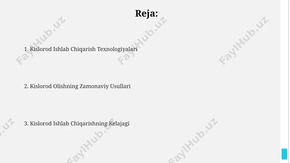 htirish uchun maxsus izolyatsiyalangan idishlardan foydalaniladi. kislorod tozalash jarayonida 99,9% gacha soflikka erishish uchun kriogenik distillash yoki psa (pressure swing adsorption) texnologiyalari qo‘llaniladi, bu esa tibbiyot va sanoat uchun yuqori sifatli kislorod olish imkonini beradi. kislorod saqlash uchun yuqori bosimli tsilindrlar, katta hajmdagi suyuq kislorod saqlash tanklari yoki kislorod konsentratorlari kabi turli xil usullar mavjud bo'lib, ularning har biri o'ziga xos afzalliklari va kamchiliklariga ega. kislorod ishlab chiqarish texnologiyalarining iqtisodiy jihatlari psa (pressure swing adsorption) texnologiyasi, yuqori tozalikdagi kislorod ishlab chiqarishda nisbatan arzonroq bo'lib, investitsiya xarajatlarini an'anaviy usullar bilan solishtirganda 10-15% ga kamaytirishi mumkin. katta hajmdagi kislorod zavodlarini qurish va ulardan foydalanish kichik zavodlarga nisbatan miqyos iqtisodiyasini ta'minlab, birlik narxini 25% gacha pasaytiradi. kislorod ishlab chiqarishning energiya sarfini kamaytirish, masalan, kriogenik usulda 15-20% ga tejash, umumiy ishlab chiqarish xarajatlarini sezilarli darajada pasaytiradi. kislorod ishlab chiqarish texnologiyalarining tarixi 1960-yillardan boshlab, kislorod ishlab chiqarishda membranali texnologiyalar joriy etildi, bu esa energiya sarfini …
