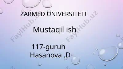 zarmed universiteti — PPT