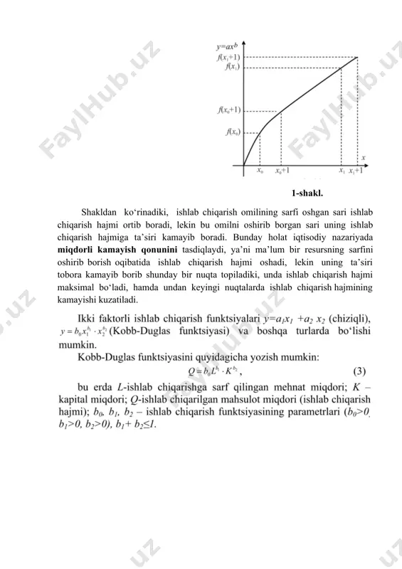 da ishlab chiqarish hajmini aniqlash. ii. iqtisodiy o'sish sur’atining ahamiyatini iqtisodchilar tomonidan qo’llaniluvchi «70 miqdori qoidasi» yordamida ham ochib berish mumkin. bu qoidaga ko‘ra, milliy iqtisodiyotda ishlab chiqarilayotgan yaim hajmini 2 baravarga oshirishda qancha vaqt talab etilishini aniqlash uchun 70 sonini yillik o‘sish sur’atiga bo’lish kerak bo’ladi. mamlakatimizdagi o‘sish sur’atining 4,8% darajasida yaimni 2 baravar oshirish uchun 14-yil va 7 oy talab etiladi (70:4,8). 5. o’zbekistonda yaim ning yillik o’sish sur’ati 8%ni tashkil etadigan bo’lsa, mavjud yaim hajmini ikki barobarga oshirish uchun qancha yil kerak bo’ladi? javob: 8,75 yil «70 miqdori qoidasi» ning iqtisodiy-matematik isboti image7.png image8.png image9.png image10.png image1.png image2.png image3.png image4.png image5.png image6.png 11 - mavzu. qisqa muddatli iqtisodiy o’sish. uzoq muddatli iqtisodiy o’sish modellari. iqtisodiy o‘sish iqtisodiy taraqqiyotni ifodalovchi asos iy me’zonlardan biri iqtisodiy o ‘ sishdir . iqtisodiy o ‘ sish milliy iqtisodiyotning rivojlanish harakatini ko ‘ rsatadi va shu sababli ma ’ lum bir davr …