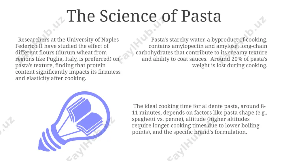 of pasta annually, employing thousands across diverse regions like emilia-romagna and puglia, utilizing durum wheat semolina as the primary ingredient in most pasta shapes. the extrusion process, a key step in pasta production, involves forcing a dough mixture through dies with various shapes and sizes, creating over 600 different pasta varieties worldwide, with italy leading in innovation. cooking pasta perfectly adding salt to the boiling water, about 2 tablespoons per gallon, seasons the pasta from the inside out, resulting in a more flavorful dish than simply salting after cooking. using a large pot with at least 6 quarts of water ensures even cooking for 1 pound of pasta and prevents sticking, especially when cooking long shapes like spaghetti from naples. the al dente stage, meaning "to the tooth" in italian, is achieved when the pasta offers a slight resistance to the bite; testing for doneness around 2 minutes before the …