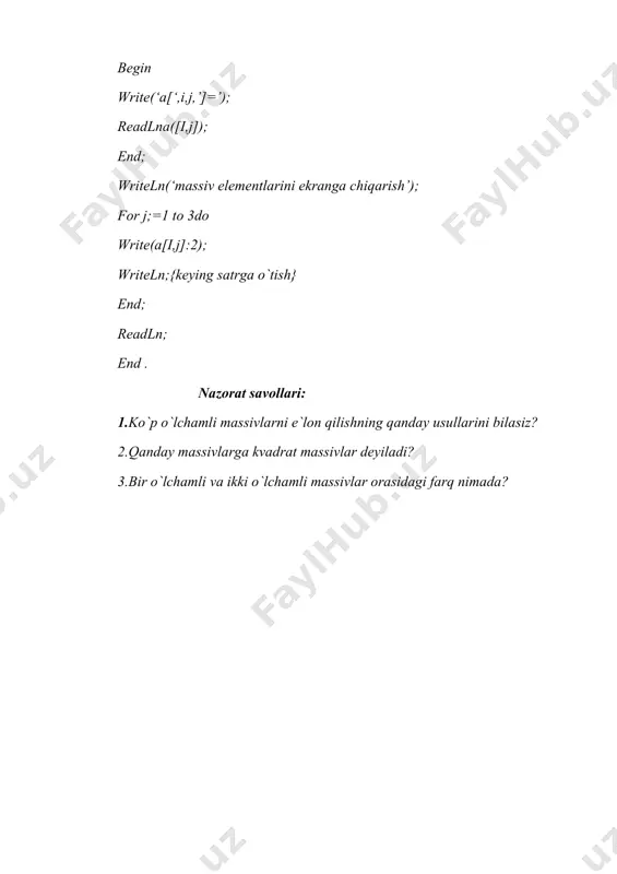ko`p o`lchamli massivlar - Page 3