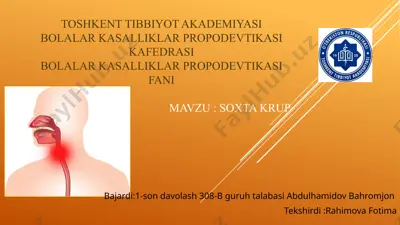 bolalar kasalliklar propodevtikasi — PPTX