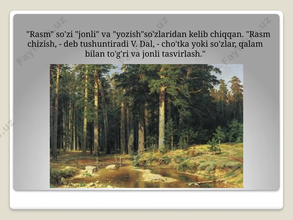 ni faqat vizantiyaliklar bilishgan. boshqa mamlakatlar vizantiyadan material sotib olishga majbur bo'lishdi. smalta narxi juda yuqori edi, chunki uni eksport qilish uchun davlat monopoliyasi e'lon qilindi. yevropadagi eng yirik mozaika kolleksiyalaridan biri sankt-peterburgdagi qon bo'yicha spas sobori ekspozitsiyasidir. ichkarida ma'bad 7065 kvadrat metr maydonga ega bo'lgan haqiqiy mozaika muzeyidir. mozaika 30 dan ortiq rassomlarning eskizlari bo'yicha yaratilgan, ular orasida v. m. vasnetsov, m. v. nesterov, a. p. ryabushkin, v. v. belyayev, n. n. xarlamov. vitraj o'rta asr soborlarining vitraylari 21 frans tomonidan. vitrage, lat. vitrum-shisha deraza, eshik va yoritish moslamalariga o'rnatiladi: chiroqlar, lampalar vitrajdan o'tadigan yorug'lik turli xil ranglarga bo'yalgan va xonani sehrli nur bilan to'ldiradi devor va mozaikadan yoshroq vitraj vitraj oynasining tarixi qadimgi misrda paydo bo'lgan shisha tarixi bilan bog'liq - rangli, ammo shaffof emas vitraj - rangli shisha yoki boshqa shaffof materiallardan tayyorlangan rasmlar vitrajning vatani-frantsiya-bu erda o'rta asrlarda ulkan derazalari bo'lgan baland romanesk va gotika soborlari …