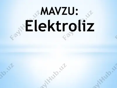 elektroliz — PPTX