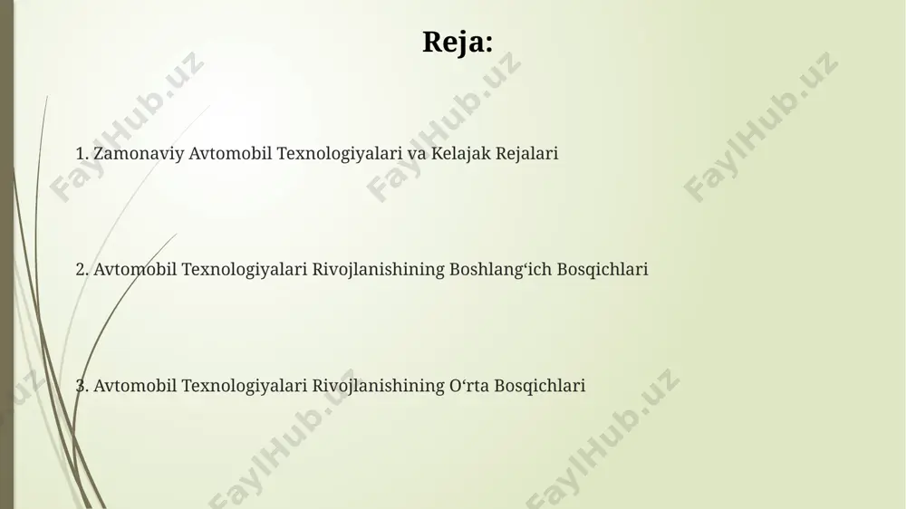 'rsatadi. bu raqamlar yaponiya va germaniya kabi yirik ishlab chiqaruvchi mamlakatlarning hissasini aks ettiradi. avtonom haydash tizimlari (level 3-5) texnologiyalari rivojlanishi tufayli, 2030-yilga borib avtohalokatlar sonining 15% gacha kamayishi kutilmoqda, ayniqsa aqsh va yevropa kabi rivojlangan mamlakatlarda. elektrli avtomobillar bozorining ulushi 2022-yilda jahon miqyosida 10% ni tashkil etdi, bu esa xitoy kabi yirik energiya iste'molchisi bo'lgan mamlakatlarda tez sur'atlar bilan o'sib borayotganini ko'rsatadi. e'tiboringiz uchun rahmat @taqdimot_robot