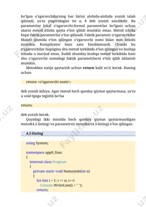 uzunlikka teng bo‘lgan s satr quyidagi ko‘rinishda aniqlanadi: agar s satr uzunligi n dan katta bo‘lsa, uning o`ng tomonidan ortiqcha simvollar olib tashlansin, agar s satr uzunligi n dan kichik bo‘lsa, uning o`ng tomoniga nuqtalar qo‘shilsin. 2. butun musbat n1, n2 sonlar va s1, s2 satrlar berilgan. bu satrlardan foydalanib yangi s satr hosil qilinsin: s satrning dastlabki n1 ta simvoli s1 satrning bosh qismidan, oxirgi n2 ta simvoli s2 satrning oxiridan iborat bo‘lsin. 3. ▲ s satr va c simvol berilgan. s satrdagi har bir uchragan c simvol ikkilantirilsin. 4. c simvol va s, s0 satrlar berilgan. s satrda uchragan har bir c simvolning oldiga s0 satr joylashtirilsin. 5. c simvol va s, s0 satrlar berilgan. s satrda uchragan har bir c simvoldan keyinga s0 satr joylashtirilsin. 6. s va s0 satrlar berilgan. agar s0 satr s satrda mavjud bo‘lsa true aks holda false qiymat chiqarilsin. 7. s va …