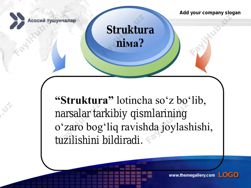 i tuzish yo‗li bilan, aniqrog‗i chiziqli- funktsional boshqaruv strukturalariga tuzatishlar kiritishi yo‗li bilan xal etiladi. bunday struktura dasturli-maqsadli struktura deb ataladi. u quyidagi ko‗rinishga ega. bunday struktura quyidagi uch ko‗rinishda bo‗ladi:  loyixa bo‗yicha boshqaruv;  maxsulotga ko‗ra boshqaruv;  matritsaviy struktura. add your company slogan logo boshqaruvning dasturli maqsadli strukturasi www.themegallery.com add your company slogan logo www.themegallery.com  loyixa bo„yicha boshqarish - qisqa muddatda yangi texnika va texnologiyani joriy qilish zaruriyati tug‗ilgan xollarda qo‗llaniladi. bunda maxsus vaqtinchalik xizmat bo‗limi tuzilib, unga resurslar beriladi. bu bo‗lim loyixa tuzadi va uning joriy etilishini nazorat qiladi. ish bitgandan keyin loyixalash guruxi tugatiladi. logo лойиҳа бўйича бошқариш ишлаб чиқариш технологиясининг ўзгариши билан боғлиқ қайта қуришлар ва янги технологиялар киритилиши зарур бўлган корхона ва ташкилотларда қўлланилади. бундай қайта қуришни амалга ошириш учун фақатгина шу лойихага жавоб берувчи бошқарув органи тузилади. бошқарувнинг лойиҳа бўйича органи вақтинчалик ташкилот ҳисобланади. унга юклатилган вазифалар амалга оширилгандан сўнг у …