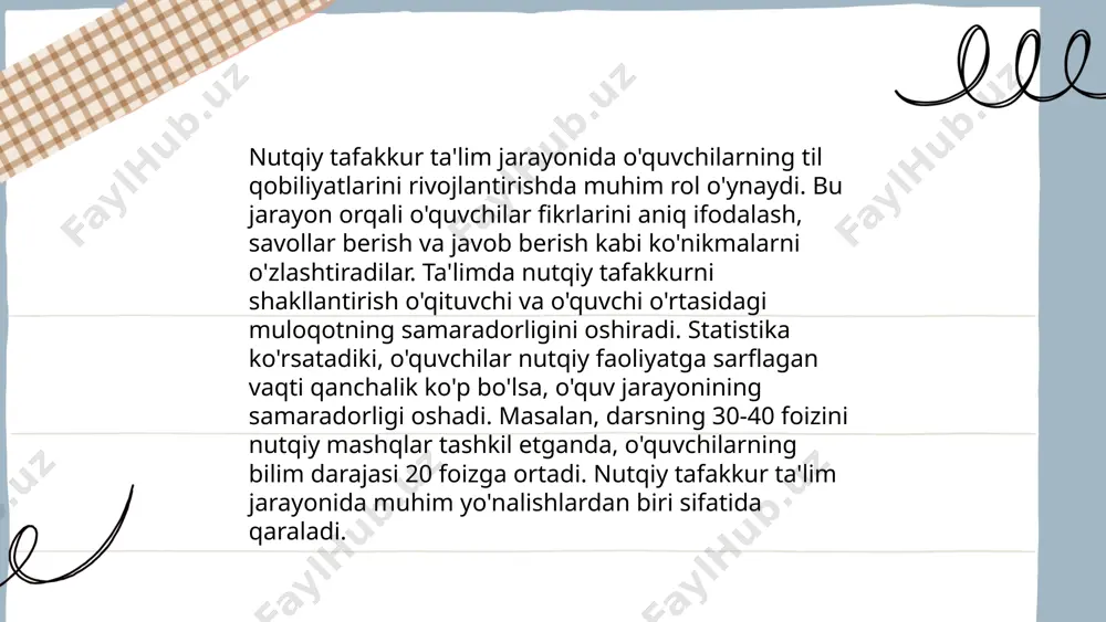 nutqiy tafakkur rivojlanishi muammolari - Page 5