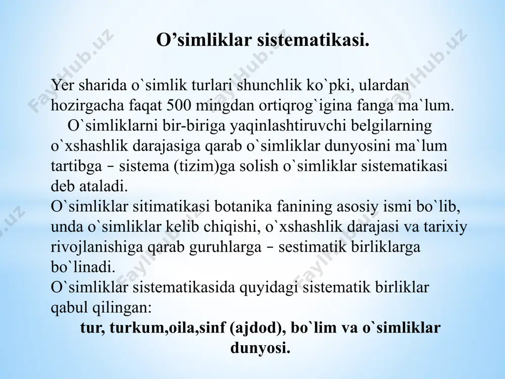 o’simliklar sistematikasi haqida tushuncha - Page 5