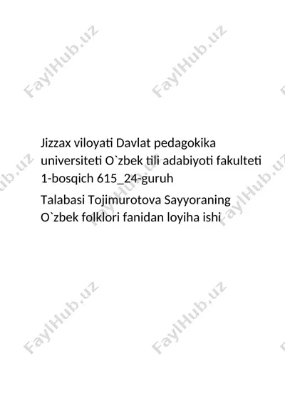topishmoqlar: o'rganish va ilmiy loyiha — DOCX