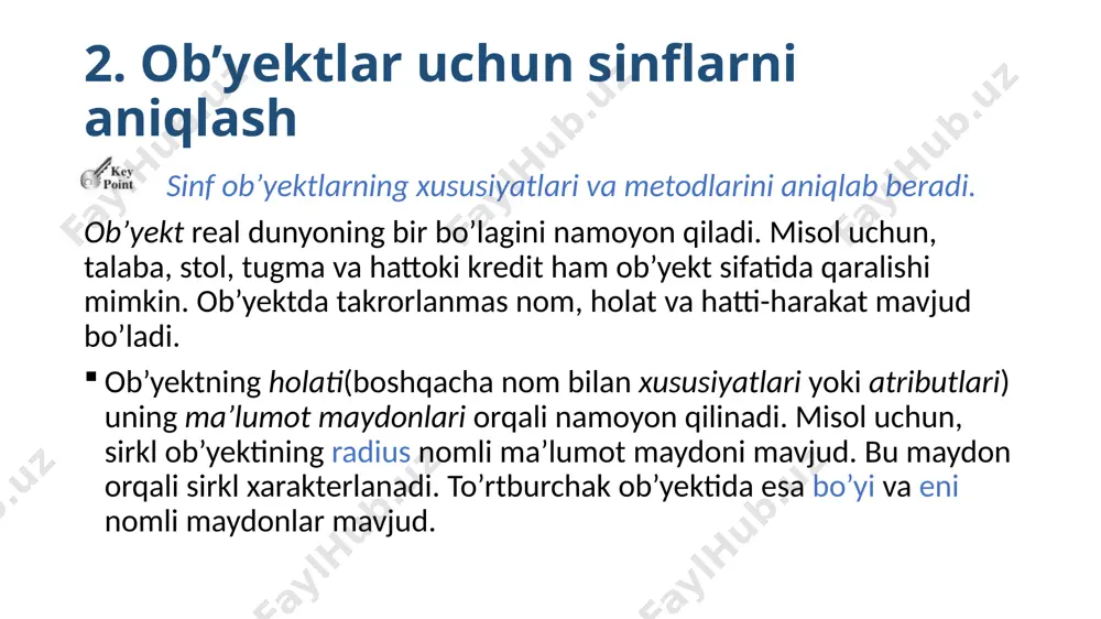 sinf va ob'yektlarning eloqilinishi. konstruktor va destruktor tushunchasi - Page 4