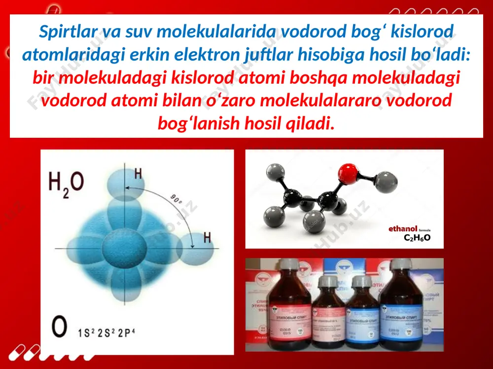 to’yingan bir atomli spirtlarning fizik va kimyoviy xossalari. ishlatilishi. 10 - sinf - Page 4