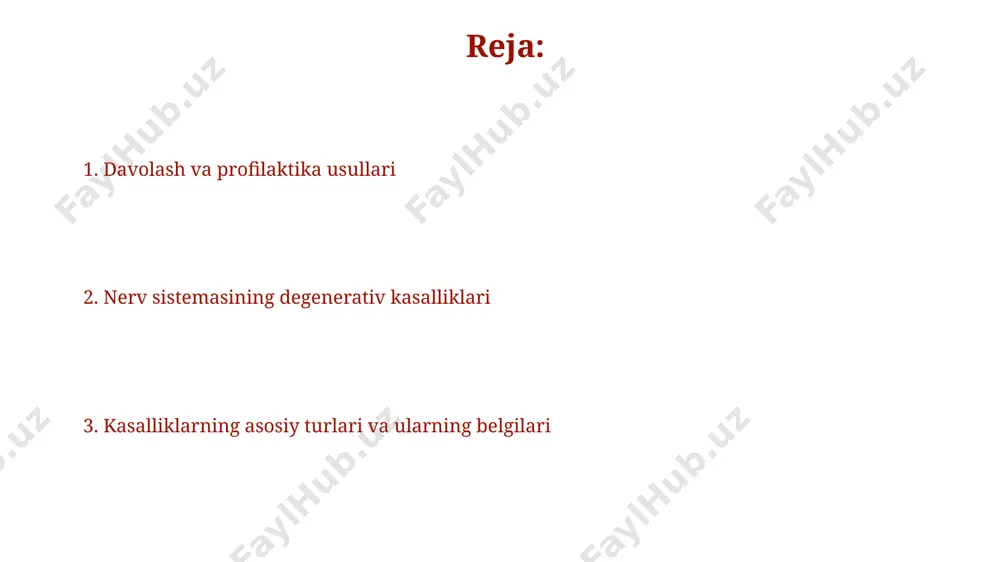 uchrab, yurak yetishmovchiligiga olib kelishi mumkin, bu esa umr davomiyligini qisqartiradi. davolash va qo'llab-quvvatlash strategiyalari kognitiv funksiyalarni yaxshilash uchun kognitiv reabilitatsiya dasturlari, masalan, haftada 2 marta 60 daqiqalik mashg'ulotlar, xotira va e'tiborni mustahkamlashga yordam beradi. neyrodegenerativ kasalliklarni davolashda 10 dan ortiq turli xil dorilar qo'llaniladi, ammo ularning samaradorligi kasallikning og'irligiga va individual xususiyatlarga bog'liq. spinal mushak atrofiyasi orqa miya muskullarining atrofiyasi (sma) ning 1-turi, odatda, tug'ilishdan keyingi 6 oy ichida paydo bo'ladi va bolaning o'limiga olib kelishi mumkin bo'lgan og'ir holat hisoblanadi. sma diagnostikasi, klinik tekshiruvlar, genetik testlar va elektromiografiya (emg) kabi qo'shimcha tekshiruvlarni o'z ichiga oladi, bu esa mushaklarning elektr faolligini aniqlash imkonini beradi. multipl skleroz ms ning diagnostikasi klinik ko'rinishlar, magnit-rezonans tomografiya (mrt) va miya-orqa miya suyuqligidagi o'zgarishlar kabi bir nechta parametrlarni o'z ichiga oladi. kasallikning kechishi prognozga ta'sir qiluvchi relapslar va remissiyalar bilan tavsiflanadi, ya'ni kasallikning 85% gacha relaps-remissiya tipida kechadi. amiotrofik lateral skleroz (als) alsda neyronlarning …
