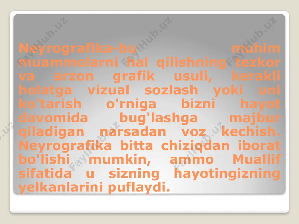 ida biron bir fikr paydo bo'lsa, ularning paydo bo'lishiga imkon bering, ularni kuzatib boring. bunday rasm bilan ko'p narsalar yuzaga chiqadi, tan olinadi. 3-qadam - tashqi dunyo bilan integratsiya. biz bor, lekin atrofida dunyo bor. biz alohida mavjud bo'lolmaymiz-dunyo bilan aloqa qilishimiz, unga moslashishimiz kerak. dunyo bargdagi oq (toza) qismdir. bizning vazifamiz-markazda fonga tarqaladigan shakl. boshqacha qilib aytganda, asl figuraning qaerdaligini bilmasligimizga ishonch hosil qiling: u birlashishi kerak. buni chiqadigan quyruqlarni uzaytirish yoki shunchaki qo'shimcha chiziqlarni tugatish orqali amalga oshirish mumkin. qanday qilib chizish kerakligi haqida aniq bir qoida yo'q: o'zingizni qanday his qilsangiz, shunday qiling. chiziqlarni qo'shgandan so'ng, biz yana paydo bo'lgan burchaklarni yumaloqlaymiz. ushbu bosqichda biz dunyoda yolg'iz emasmiz degan fikrni qabul qilamiz, atrofimizda bizning vazifamizda yordam beradigan odamlar va manbalar mavjud. chiziqlar soni holat sifatini belgilaydi 4-qadam-rang va shakllarni qo'shing chizilgan rasmingizni yaxlitlab, uni dunyo bilan bog'laganingizdan so'ng, biz boshqa ranglarni kiritish va ular bilan parchalarni birlashtirish …