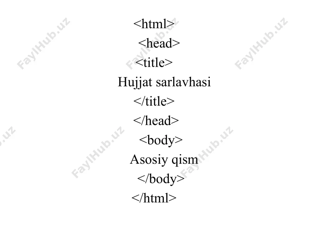 html hujjatining tuzilishi - Page 5