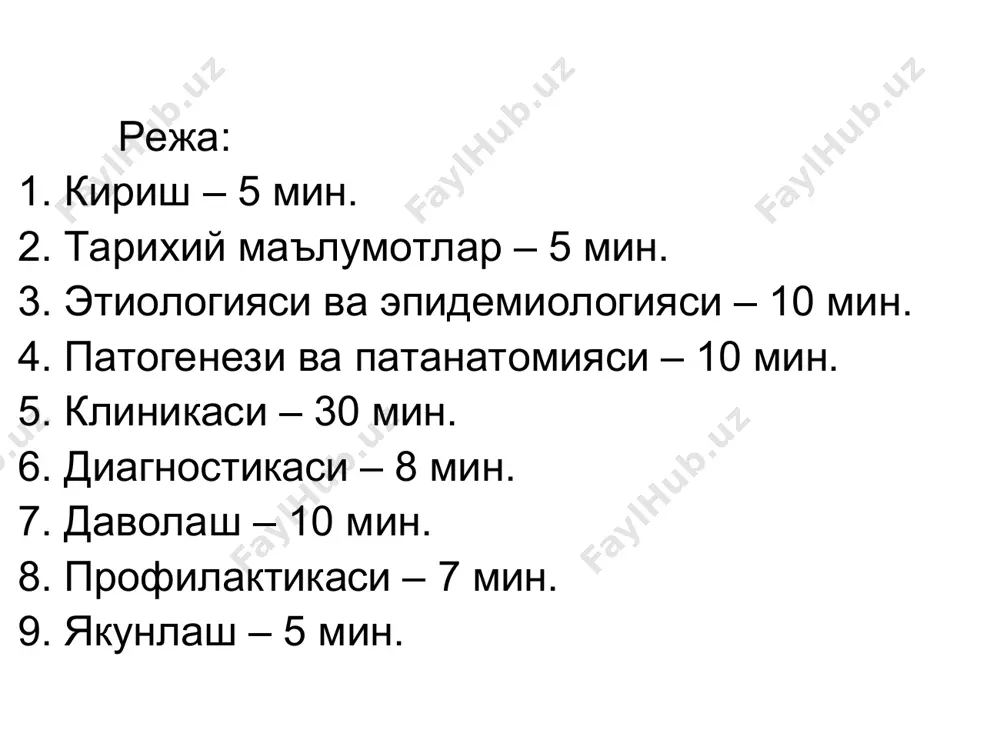 уцеллаларга янги микроорганизм турлари қўшилди: 1) қўйларда бола тушишиничақирадиган культура br. ovis 2) итлардан ажратиб олинган культуралар – br. canis. бруцеллез қўзғатувчилари 1. br. melitennis-майда шохли уй ҳайвонларида касаллик чақиради (br. melitennis-3та биовари бор) 2. br. abortis bovis- йирик шоҳли уй ҳайвонларида касаллик чақиради (br. abortis bovis-9та биовари бор) 3. br. suis- чучқаларда касаллик сабабчиси (br. suis-5та биовари бор) 4. br. canis- итларда касаллик сабабчиси 5. br. ovis- қўчқорларда касаллик сабабчиси 6. br. neotonae- каламушларда касаллик сабабчиси бруцеллалар жуда майда шарсимон ёки овал шаклдаги бактериялар, ҳаракатсиз, спора ҳосил қилмайди, барча анилин бўёқлари билан осон бўялади, грамм манфий, факультатив анаэроб, ўзгарувчанлик хос (s ва l шакллар) сунъий озиқ муҳитларида улар секин ўсади, биринчи генерацияси (10-14- куни ва ундан кўп, 3 ойгача) ва майда шаффоф колониялар ҳосил қиладилар. улар учун яхши озиқ муҳити бўлиб жигарли бульон ва жигарли агар ҳисобланади. бруцеллалар ташқи таъсирларга чидамли ва ҳаётчан. улар паст ҳароратга чидамли, қор ва …