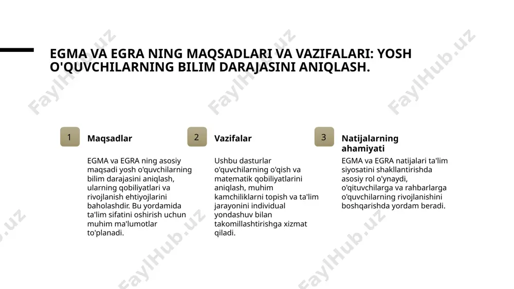 andartlar asosida o'qish va matematikani baholashning asosiy tamoyillari yuqorilik va aniqlik xalqaro standartlar o'qish va matematikani baholashda aniq mezonlar va yondashuvlarni belgilaydi. bu talim sifatini oshirish uchun asosiy tamoyildir. moslashuvchanlik va innovatsiya har bir mamlakat o'zining madaniy va ta'lim muhitiga mos keladigan baholash metodlarini ishlab chiqadi, yangi texnologiyalar va metodlarni keng qo'llash muhimdir. yakuniy baholash va rivojlanish standartlar doirasida baholash natijalari o'quvchilarning bilim darajasini aniq ko'rsatadi, ta'lim siyosati va pedagogik yondashuvlarni takomillashtirishga yordam beradi. egma va egra ning xalqaro baholash tizimidagi roli va ahamiyati ta'lim sifatini oshirish egma va egra xalqaro baholash tizimlari orqali ta'lim sifatini aniqlash va rivojlantirish imkoniyatlari kengayadi. bu dasturlar o'quvchilarning bilim darajasini baholashda muhim rol o'ynaydi. xalqaro standartlar bilan moslik bu baholash tizimlari xalqaro ta'lim standartlariga mos kelib, mamlakatlarning ta'lim sifatini global miqyosda baholash va solishtirish imkonini beradi. ma'lumot asosida siyosat egma va egra natijalari ta'lim siyosatini shakllantirishda muhim ma'lumot manbasi bo'lib, muvaffaqiyatli rivojlanish uchun asos …