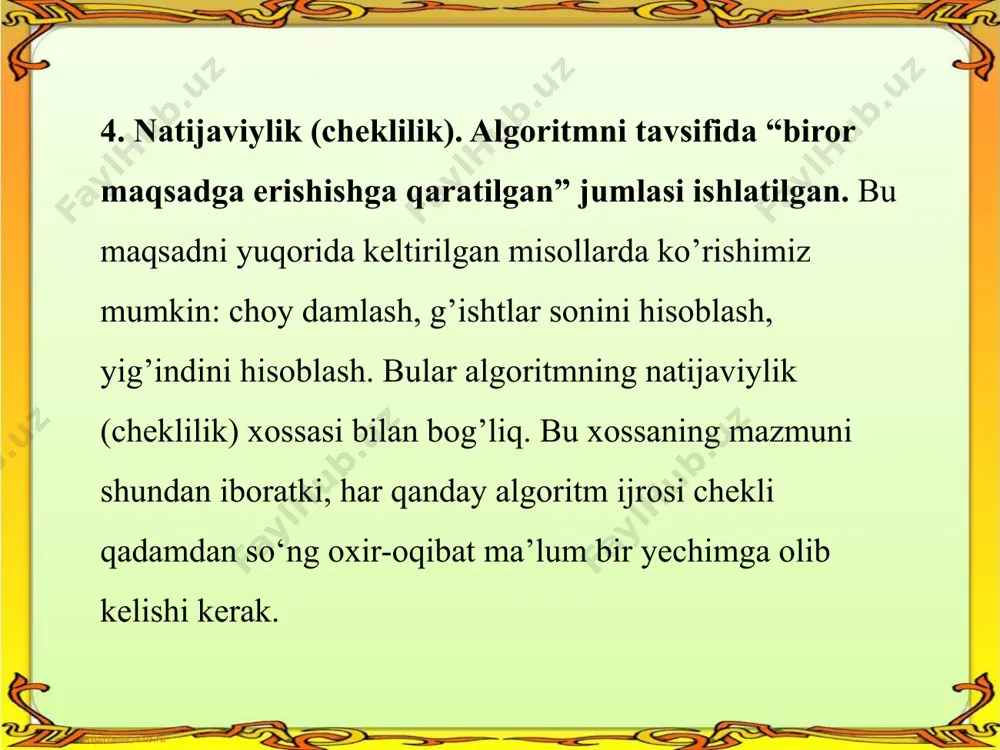 algoritmning asosiy xossalari - Page 5