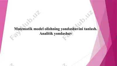 matematik modelolish — PPTX