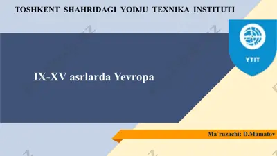 ix-xv asrlarda yevropa — PPTX