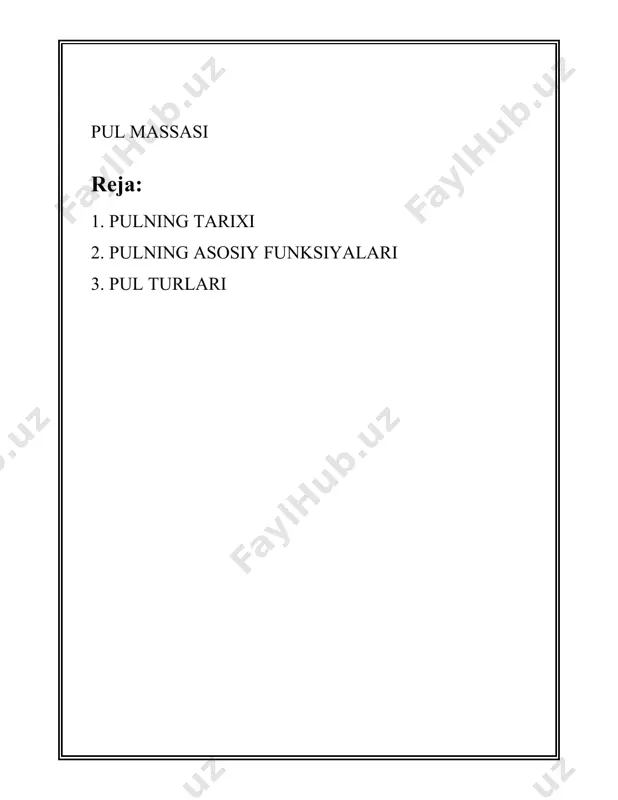 qog'oz pullarning paydo bo'lgan davridir. milodiy viii asrda tang sulolasi davrida xitoyda birinchi qog‘oz pullar ishlab chiqarilgan. ushbu qog'oz pullar dastavval qarz majburiyatlari sifatida boshqalar tomonidan qabul qilingan hujjatlarning bir shakli bo'lib, qachondir ma’lum bir hajmda oltin yoki kumushga almashtirilishi mumkin edi. qog‘oz pullar keyinchalik xiv asrda yevropaga yetib kelgan. shved bankasi tomonidan 1661-yilda evropada ham birinchi qog'oz pullar chiqarilgan. shvetsiyada banknotlar qimmatbaho metallarni saqlash va tashabbuslarni osonlashtirgan. shu bilan birga, qog‘oz pullarning yirik miqyosda qo‘llanilishi yevropada xviii asr va xix asrning boshlariga to‘g‘ri keladi. pulning xalqaro tarixida yana bir muhim yutuq bu bretton-vuds tizimi boʻlib, 1944 yilda joriy etilgan. unga ko‘ra, barcha asosiy milliy valyutalar qiymatini oltin bilan muvofiqlashtirgan, va yalpi xalqaro moliya tizimi o‘zaro bir xil valyuta kurslarida ishlagan. 1971 yilda aqsh prezident richard nikson oltin standarti tizimini bekor qildi, shundan so'ng inkor bazasiga o‘tilgan. zamonaviy davrda pul to‘lash vositalarida yangi shakllar, jumladan elektron pullar va kriptovalyutalar paydo …