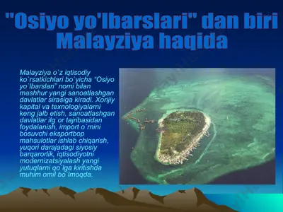 osiyo yo'lbarslaridan biri malayziya haqida — PPTX