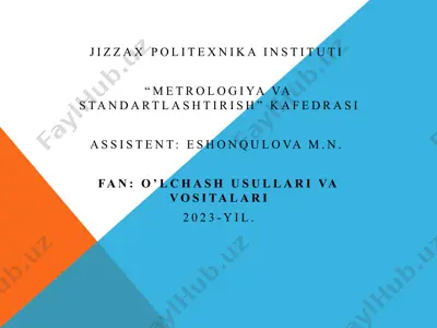 o’lchash usullari va vositalari — PPTX