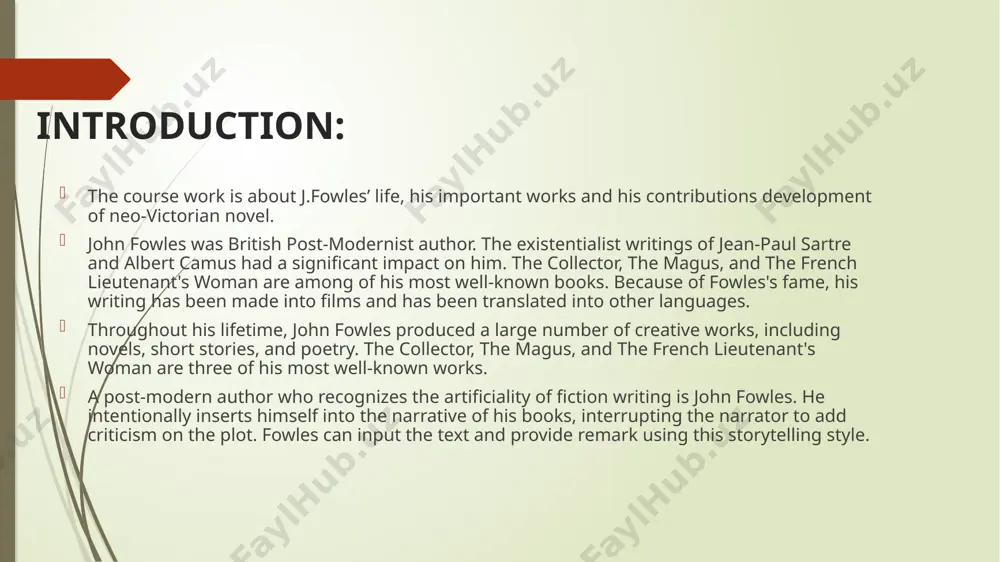 n john fowles' “the collector” both artistic and scholarly works that explore the changing relationship with the victorian era since its end in 1901, frequently through a critical examination of neo-victorian creative works, can be categorized as neo-victorianism. artistic works that in some way engage with victorian literature and culture fall into the first category. this bibliography is focused on this latter group. neo-victorianism is a relatively recent concept, even if critical analyses of historical literature and movies that are set in or engage with the victorian era have a long history. there is growing controversy regarding the current interest with the victorians and their art, literature, and history as a result of the abundance of neo-victorian creative works that have appeared in the previous twenty years or more. john robert fowles was born on march 31, 1926 in leigh-on-sea, a tiny english town in the county of essex, some …