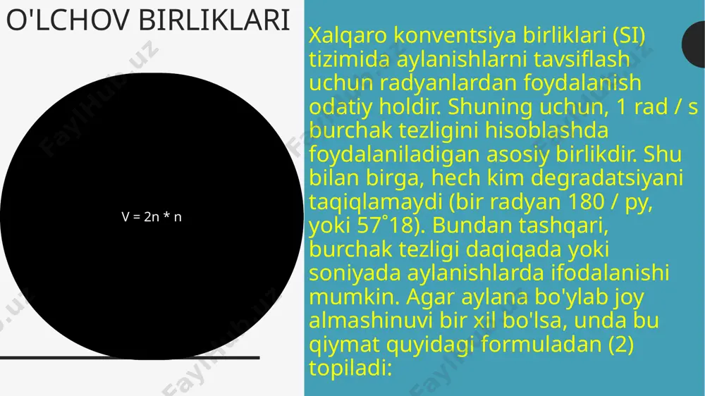 burchak tezligi qanday va qanday hisoblanadi? - Page 4
